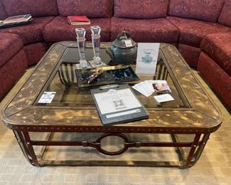 Beveled Glass and metal coffee table