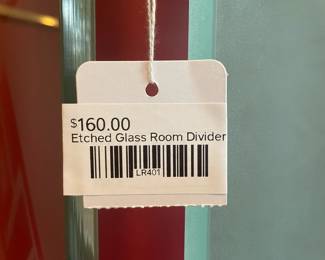 Etched glass room divider
