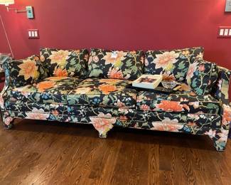 Vanguard Floral Sofa (a), The Hirshhorn coffee table book, Rosenthal Domus pattern dish bowl, Nancy Calhoun tray