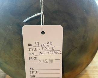 Leslie Mitchell signed pottery vase