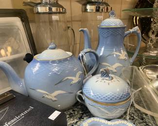 Bing & Grondahl Teapot, Bing & Grondahl Coffee Pot, Bing & Grondahl Sugar dish