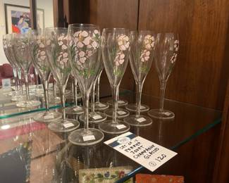 Set of 12 Perrier Jouet champagne glasses 