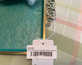 Kyes Serving Tray Blue Moire Glaze