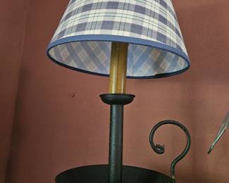 Lamp with plaid shade 