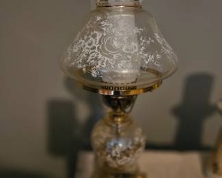Etched Glass Oil Lamp Style Light