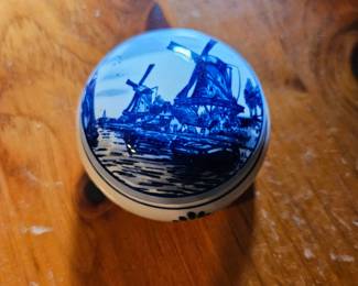 White & Blue Trinket Box 