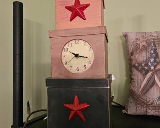 3 Box Rustic Table Top Clock 