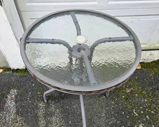 Glass top outdoor table 