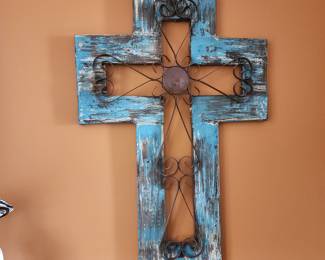 San Antonio Wall Cross-Mexican Folk Art-Wood-Handmade