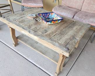 Chunky Coffee Table Timber Rustic Solid Wood