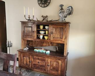 World Market solid wood 2pc dining buffet and hutch cabinet