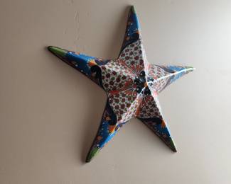 Mexican Talavera Pottery Star Wall Plaque