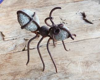 Vintage Art Decor stone ant,& iron