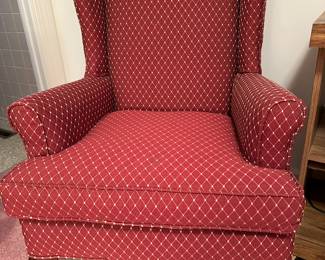 Pair of wingback chairs.