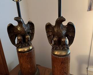 Pair of 1960’s eagle lamps.