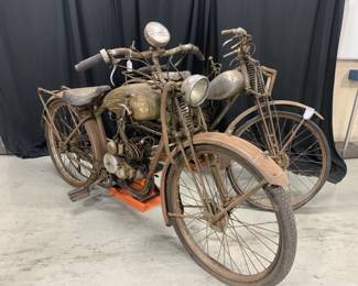 Lot 99
Lot of two Sachs motorbikes/motorized bicycles/motorcycles. Believed to be a Diamant-Sachs model 98, other model unknown. Twin-headlight bike rolls, the other does not.