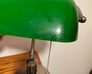 Nice glass green shade desk lamp 
