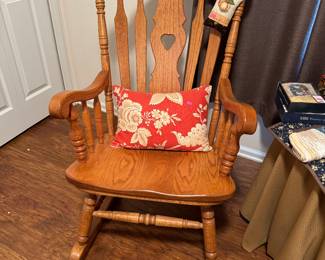 carved solid oak rocker 