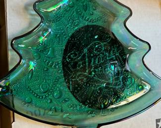 Tiara ware Green tree serving dish 