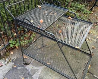 wrought iron outdoor bar cart