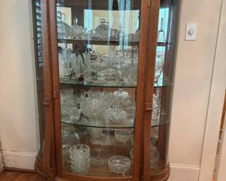 china cabinet and beautiful crystal servingware