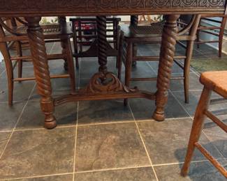 antique farmhouse kitchen table with chairs