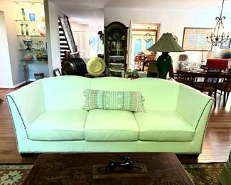 Leather sofa with matching love seat