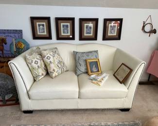 leather love seat with matching leather sofa