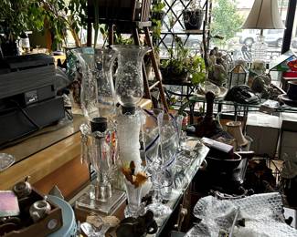 Crystal vintage hurricane lamps