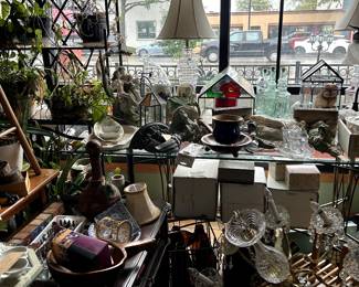 Terrariums, Stained glass rooster wind vane