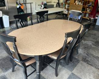 Design Gallery Custom Built Quartz Top Table w/6 Chairs. 78"x45". Very Well built. This Item is not 50% off, but I will listen to your offer.