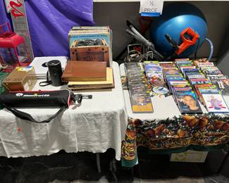 Albums, DVD's, Nikon Zoom Lens.