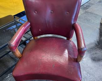 Stow & Davis Red Leather Chair. What a solid chair. Old but still solid.
