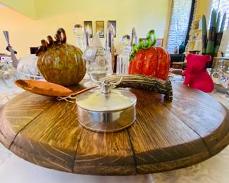 oak whiskey barrel lazy susanne