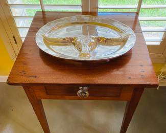 antique side table large Nambe Longhorn platter