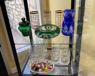 cut to clear crystal, vintage Italian glass candies,