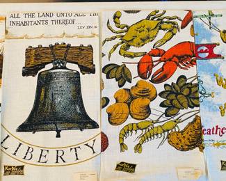 vintage new old stock large linen kitchen favorites. pristine!