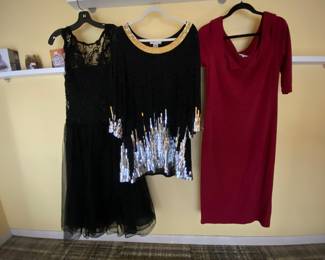 breakfast @ tiffany's style glam dress, silver flame tunic dress and gorgeous red dress for some holiday fun