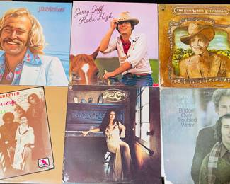 sweet collection vintage LP's Texas music , Jerry Jeff Riding High unopened.