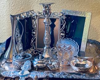 pewter and silver tray