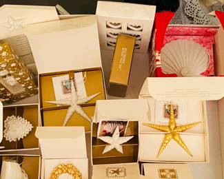 Margaret Furlong vintage large ornament's, sea shell, star fish, hearts, acorns, sconces