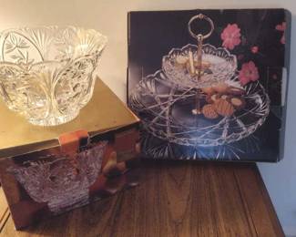 Crystal Bowl and 2 Tier Server