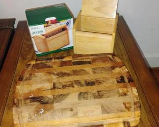 Wood Cutting Board and Recipe Box