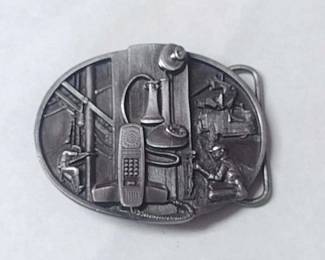 Lineman and Telephone Belt Buckle
