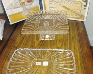 Crystal Cake Plate and Tray