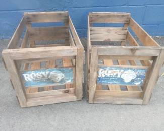 Vintage Rosy Cantaloupe Slat Crates