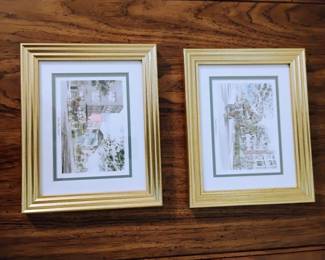 Pair Framed Art: East Bay Street and South Battery