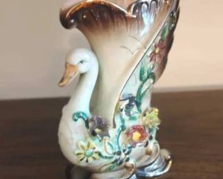 Swan Hand Painted Vase