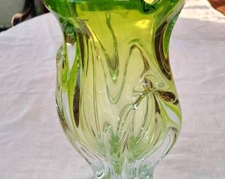 Green Art Glass Vase