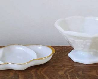 Milk Glass Serving Dishes
